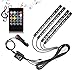 Car LED Strip Light, SurLight 4pcs 48 LED DC 12V Multicolor Music Car Interior Light LED Under Dash Lighting Kit with Sound Active Function and Wireless Remote Control, Car Charger Included
