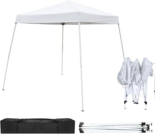 Outvita Canopy Tienda de campaña instantánea comercial de 10 x 10 pies, impermeable y con protección UV, con patas inclinadas para fiestas, bodas,