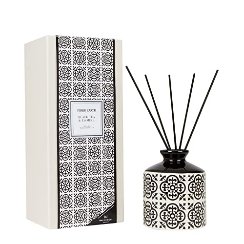 Wax Lyrical Fired Earth Ceramic Black Tea and Jasmine, Reed Diffuser Gift Set