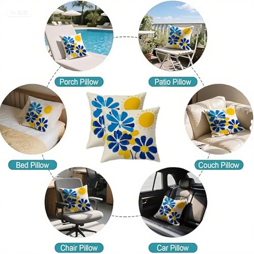Housse coussin 80x80cm imperméable velours bleu contre taches salon