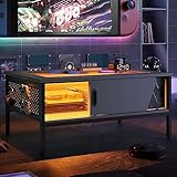 Bestier 42 Inch LED Coffee Table with Storage...