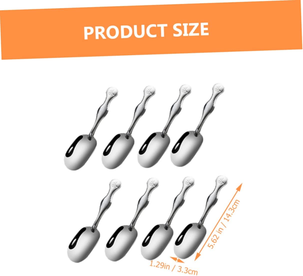 Luxshiny 30pcs Stainless Steel Tea Spoon Tea Scoops Bean Spoon Portable Household