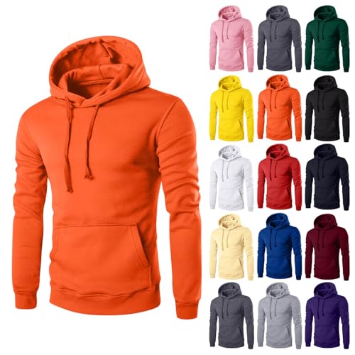 Mens Hoodie Casual Fleece Lined Pullover Hoodie Classic Pockets Workout Lightweight Cotton Fall Winter Clothes3