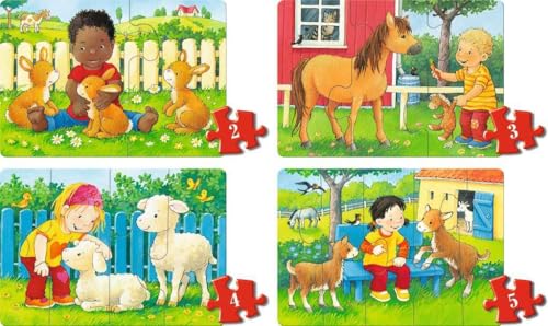 Ravensburger ministeps 4169 Mein allererstes Puzzle: Streichelzoo - 4 erste Puzzles mit 2-5 Teilen, Spielzeug ab 18 Monate