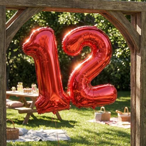 Image of YPSelected 32 Inch Large Foil Helium Number Balloon Birthday Wedding Party 0-9 (Red, 2)