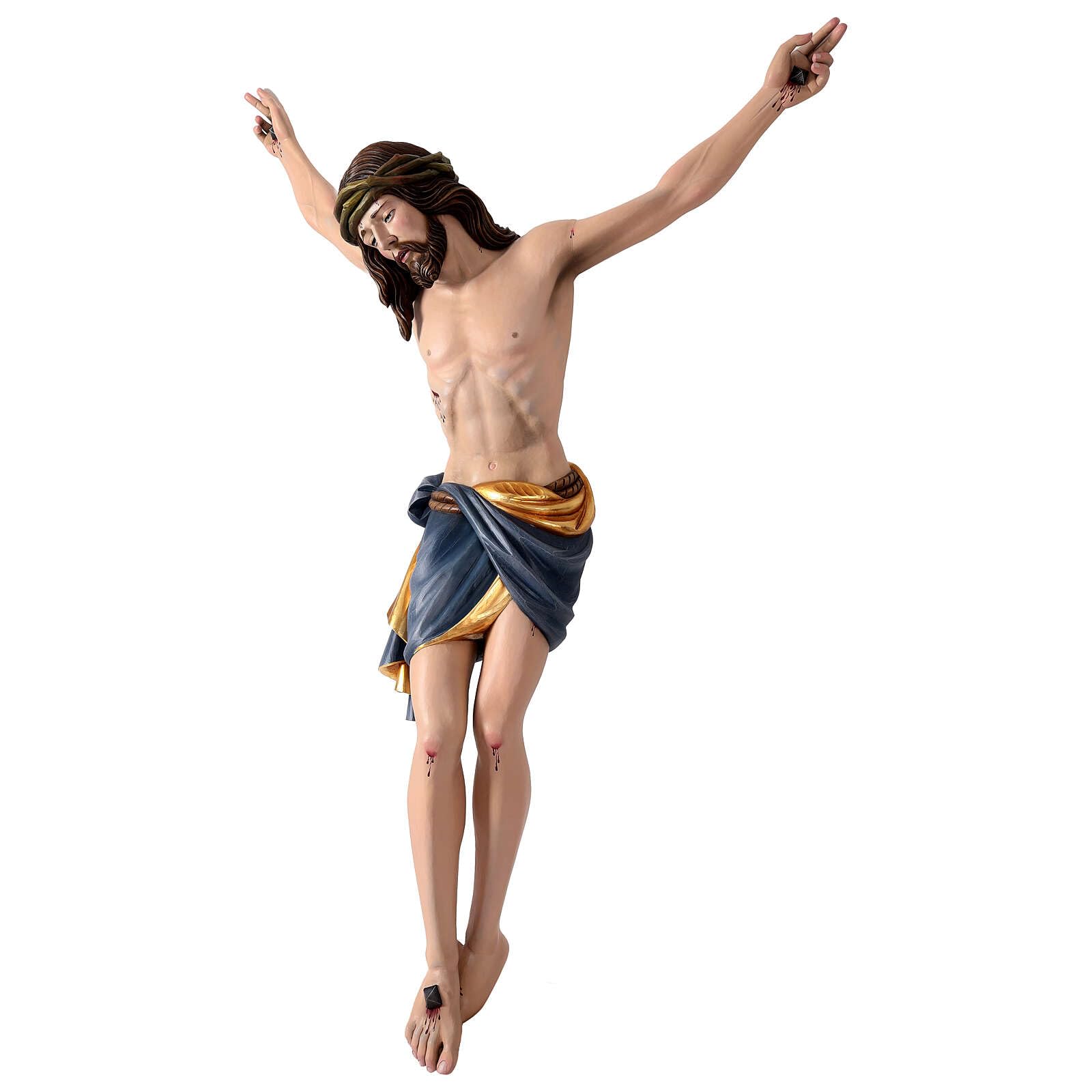 Holyart Krucyfiksy z drewna: Chrystus z drewna malowanego Val Gardena model Siena, 20 cm (7.88 inc.)