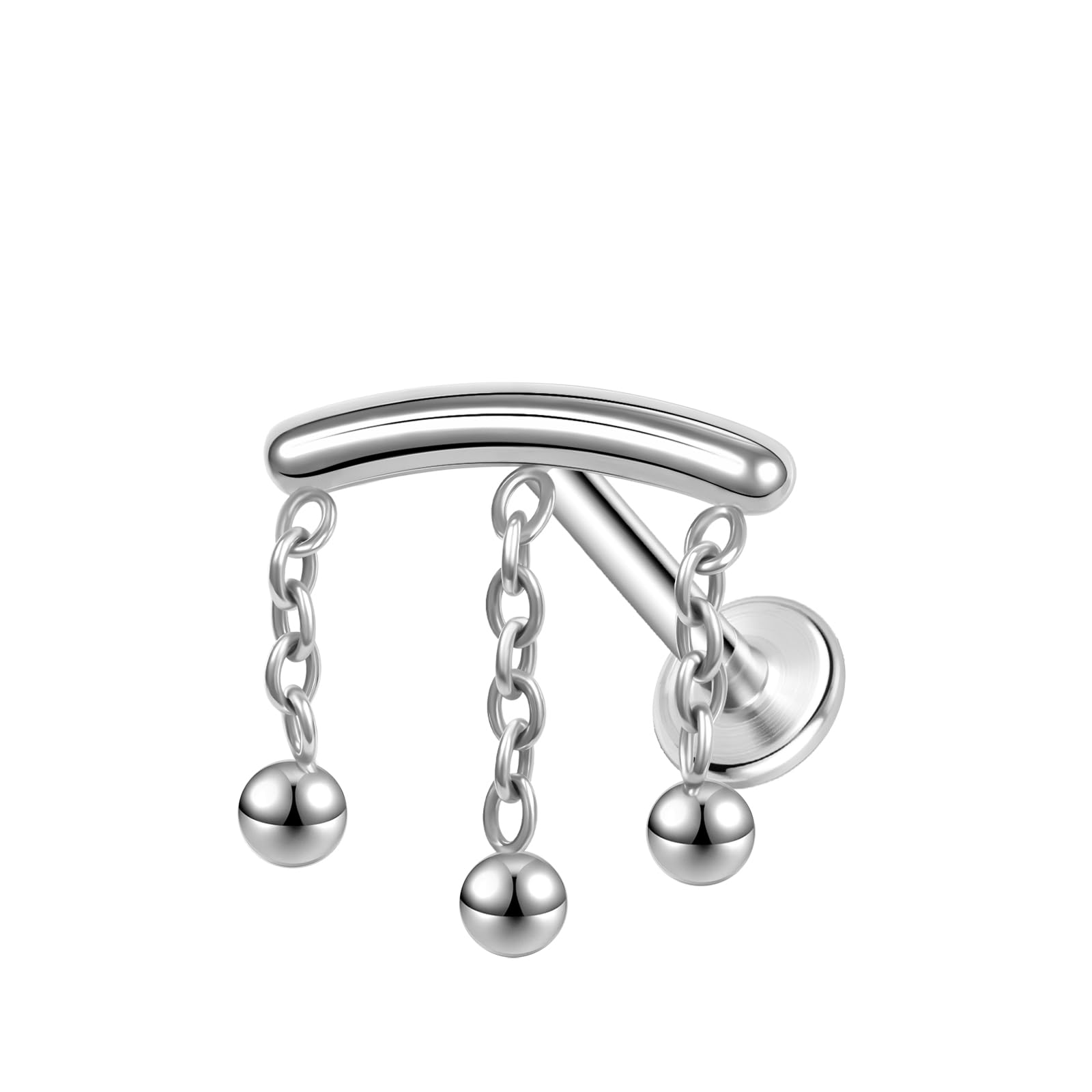 ZSASTM F136 Titanium 16G 8mm Piercing Jewelry for Conch, Tragus, Helix, Lip, Labret, Earlobe - Hypoallergenic Internally Threaded Flat Back Cartilage Stud Earring