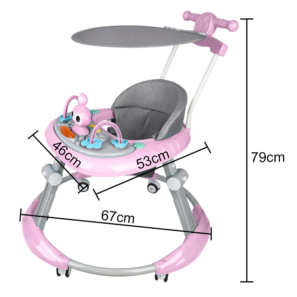 Trotteur Bébé 3 En 1 Évolutif Avec Lumière Et Musique - Hauteur Réglable 6-18 Mois - Charge 15kg