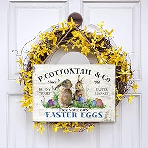 Whaline 2 Pack Rustic Easter Wooden Hanging Sign Bunny Door Wall Decoration Welcome Sign for Easter Spring Holiday Home Coffee Shop Bakery Farmhouse Window Whaline 2 Pack Rustic Easter Wooden Hanging Sign Bunny Door Wall Decoration Welcome Sign for Easter Spring Holiday Home Coffee Shop Bakery Farmhouse Window