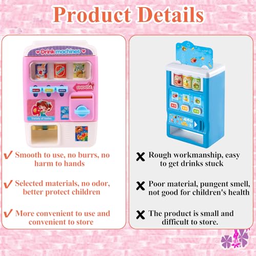 Mini Vending Machine Toy, 1:12 Dollhouse Beverage Drink Machine Early Developmental Toy for Kid Girls Prentend Game Education Learning Mini Vending Machine Toy, 1:12 Dollhouse Beverage Drink Machine Early Developmental Toy for Kid Girls Prentend Game Education Learning