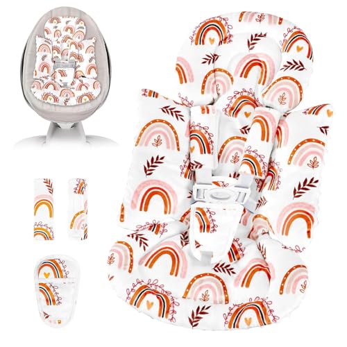 GFU-Sitzerhöhung für Babyschalen mit 3 Gurtbezügen, 3-in-1-Wende-Kopfstütze für Babyschalen für Neugeborene, weiches 3D-Sitzkissen für Frühchen bis Kleinkinder, Kinderwagen, Schaukel, Babywippe