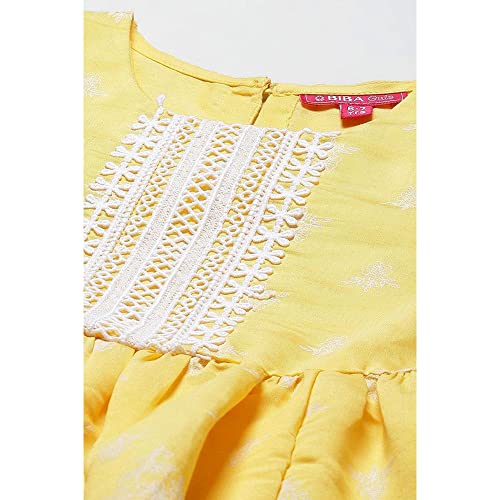 Image of BIBA Girl Polyester Peplum Printed Suit Set