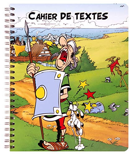 Clairefontaine 812970C - Un Cahier de Textes à Spirale ''Asterix - Idefix'' 164 Pages 17x22 cm Grands Carreaux, papier 90g, 12 pages de BD incluses, Couverture Solide ''Idéfix le brave''