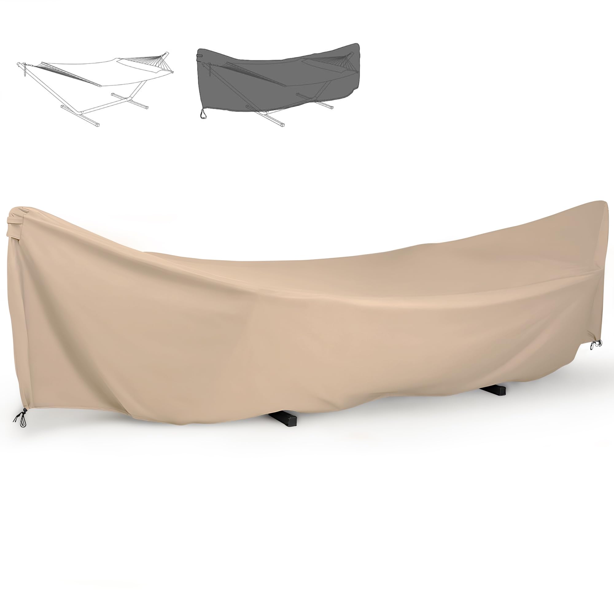 SUNCREAT Hammock Cover, Water-Resistant Polyester Hammock Stand Cover for 11-12ft Stand, Brown