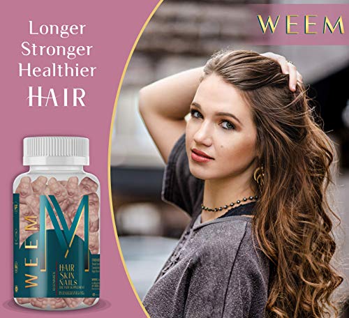 Weem WM-HSN-G1 Hair Skin And Nails Gummies - Supports Healthy Hair - Vegan Biotin Vitamins For Women & Men Supports Faster Hair Growth thumb #3
