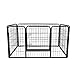 HOMCOM PawHut Parque para Mascotas Rectangular Jaula para Perros 4 Vallas de Metal con Puerta y Doble Cerradura Cerca de Entrenamiento 125x80x70 cm Negro