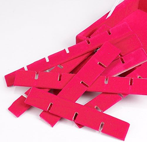 Meshela 24 Section Velvet Glass Jewelry Ring Display Organiser Case Tray Holder Earrings Storage BoxHot Pink
