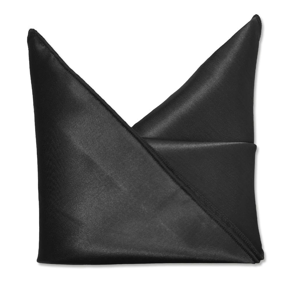 Silky Satin Cloth Napkins, Satin Square Table Napkins Reusable For Wedding Home(Black,42 * 42cm 12PC)