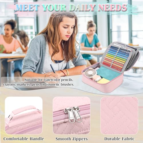 Image of VX VONXURY Large Pencil Case, 54-Slot Colored Pen Pouch 2 Removable Sleeves