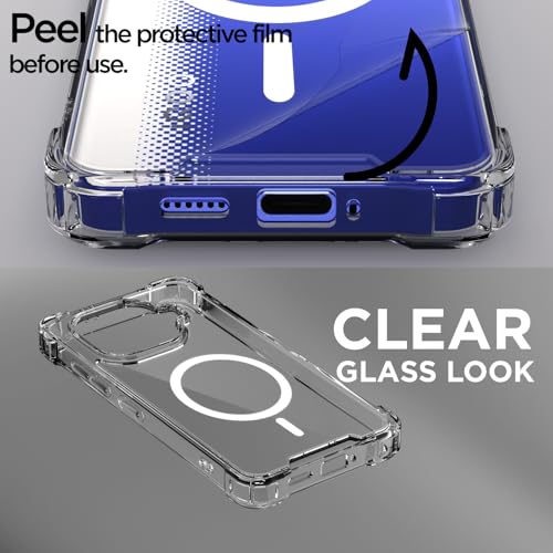 Image of Outlouders Back Cover for iQOO Neo 10R 5G / iQOO Z9 Turbo 5G / Vivo Y200 GT 5G Mag-Safe Transparent PC + TPU Bumper Case with Magnetic Support Shockproof Protection (Transparent Mag-Safe)