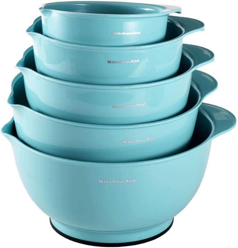 KitchenAid KE178OSAQA Cuencos clásicos para mezclar, juego de 5, Aqua Sky 2