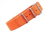 RATIO Nylon Watch Straps - Military Nylon Straps for Men and Women| Multiple Colors and Design, Size - 18mm, 20mm, 22mm(18mm, Orange)