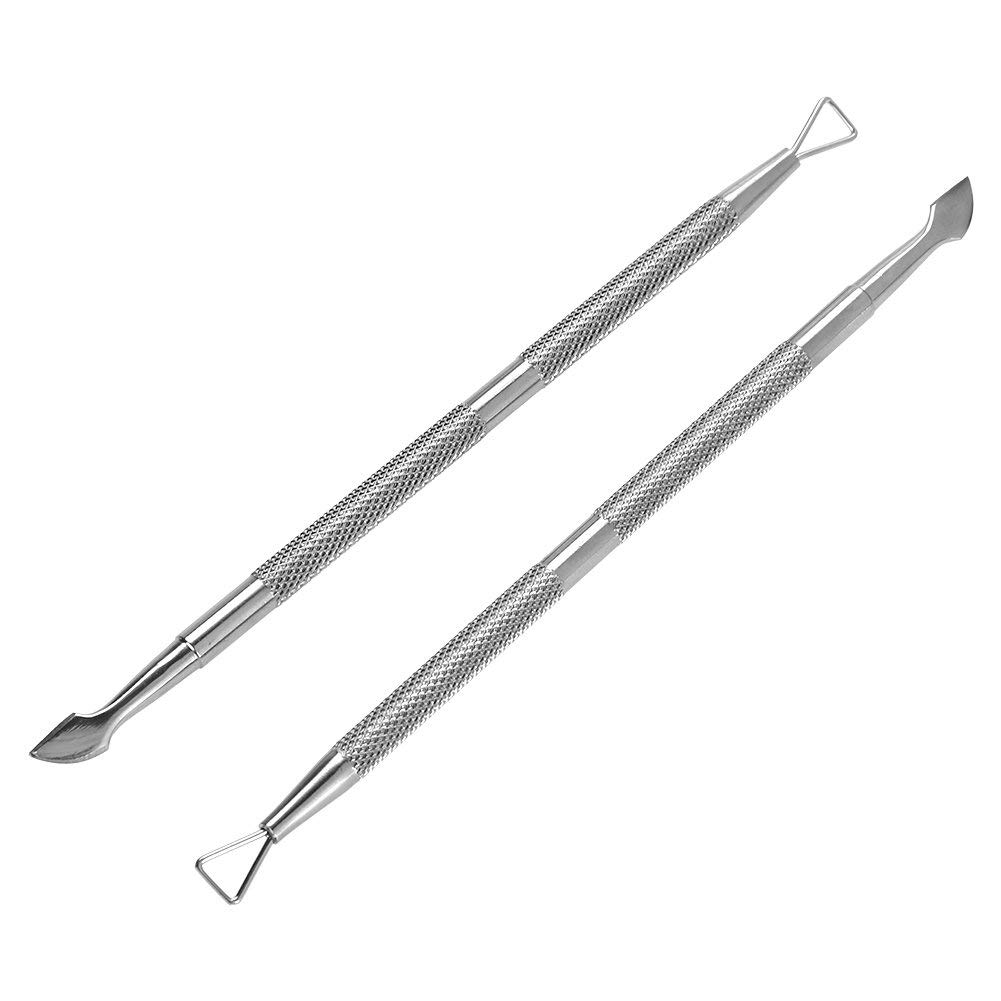 Nail Art Cuticle Pusher Remover Set, Nail Art Gel Polish Remover Stainless Steel Pedicure Kit Gel Nail Polish Remover Double Nail Cuticle Pusher Nail Polish Gel Scraper Peeler Manicure Tools