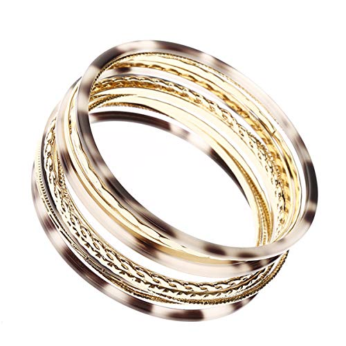 Huno Tortoise Acrylic Resin Thick Wrap Bracelet Adjustable Statement Leopard Print Open Cuff Bangle For Women Girls-15Pcs White #TOP12