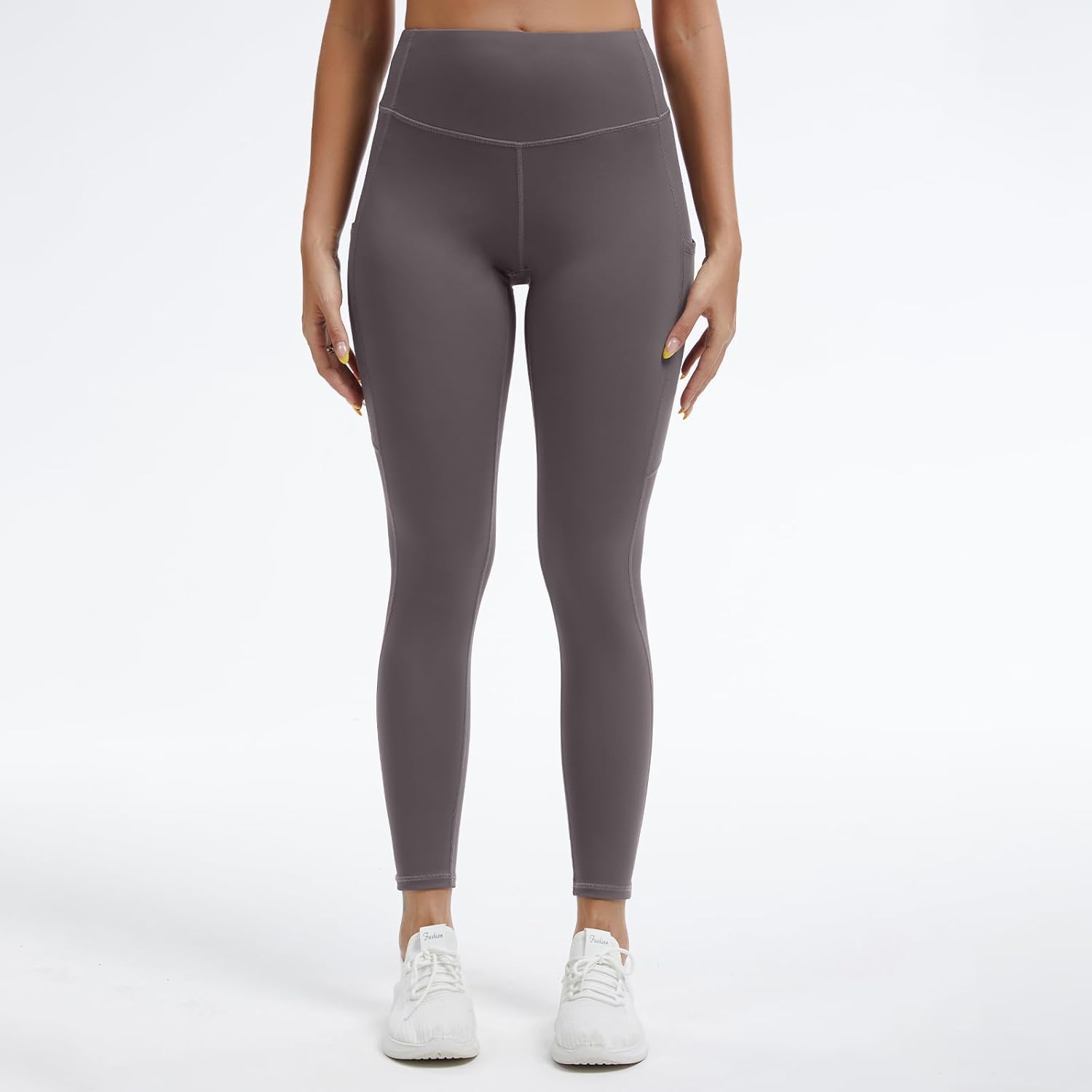 High Waisted Full Length Leggings with Pockets for Women, Tummy Control 4-Way Stretch Moisture Wicking Yoga Leggings - Image 2