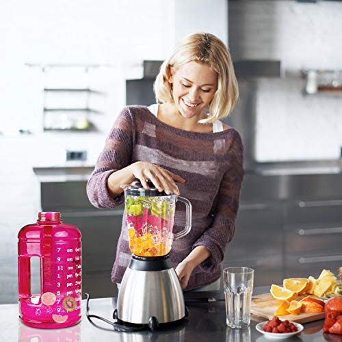 AOMAIS Gallon Water Bottle with Motivational Time Marker, Large 74 oz, Leak-Proof, Wide Mouth, BPA Free Water Bottles for Sports Gym Fitness Work(74oz, Pink) - Thumbnail 3