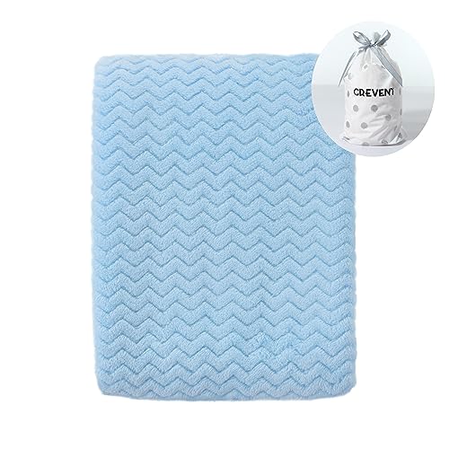 Image of CREVENT 30''X40'' Small Fluffy Warm Baby Toddler Blanket for Boy Infant Toddler Crib Cot Stroller (Wave Blue)