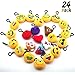 Novelty Toys Emoji Keychain, Emotion Plush Pillow,Kids Party Supplies Favors,Keychain Decorations Party Favor Supplies Summer Camp Prizes Carnivals Classroom Rewards Party Favor Bags Set of 24 Pack