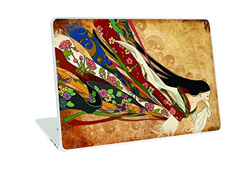 Image of Galaxsia Floral Girl D1 Vinyl Laptop Skin /Sticker /Cover /Decal Compatible for Any 14 Inches Laptop (Hp /Dell /Sony /Acer /Lenovo /Asus. Etc) Or Notebook.