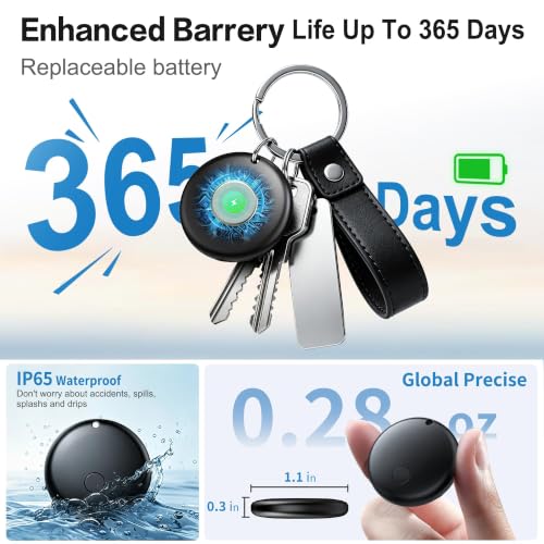 Image of 2026 Air Tracker Tag-4 Pack Item Locator for Android & iOS Bluetooth Tracker,Key Finders,Smart Tags Work with Apple Find My & Google's Find Hub (Black, 2 Pack)