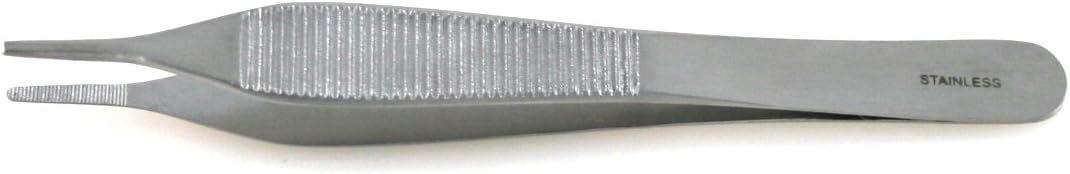 Disposable Adson Dressing Forceps 4.75" Serrated Tips, Pack of 50pcs - MedixPlus