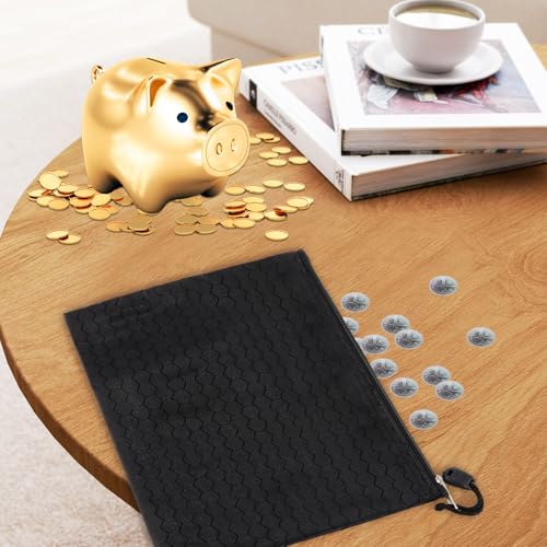 LOPYXBR 20 Stück Geldtaschen Banktasche, 23x17,8 cm Geldmappe A5 Oxford Geldtasche, wasserdichte Banktasche Schwarz mit Reißverschluss, Dokumententasche A5 für Haushalt, Business, Schule