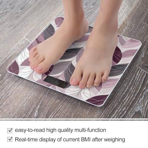 Báscula Digital de Baño de Vidrio Templado Morado y Blanco miniatura 5
