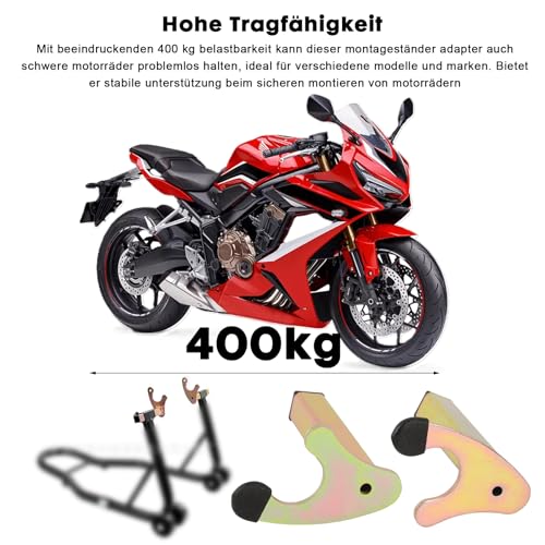 Motorradständer Klauenaufnahme, Schwingenadapter Klauenaufnahme, Montageständer Adapter, Schwinge Heben Stativhaken für Motorradheber