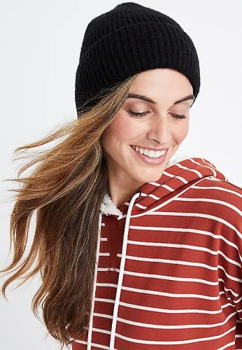 Moss Rose Womens Warm Soft Rib Knit Beanie Skully For Women Men Winter Cuffed Hats Black #TOP3