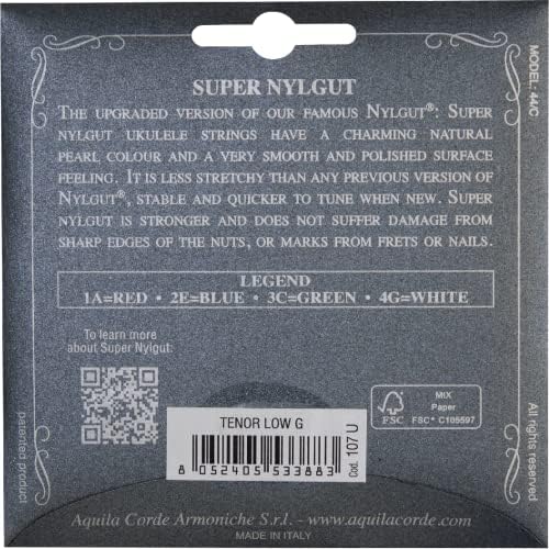 Aquila 107U zestaw strun ukulele super Nylgut Tenor - Tuning Low G