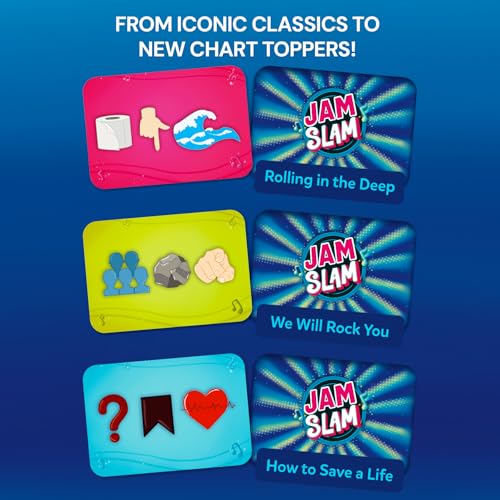 Image of Gouda Games Jam Slam Music Card Game - Fast-Paced Song Guessing Party Game for Family Game Night, Fun for Adults, Teens & Kids, Gift for Music & Board Game Lovers, 3-12 Players