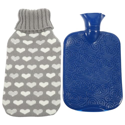 LRXIYODE Bolsa de Agua Caliente Diseño Exterior Único y Adorable de 2l con Funda de Algodón y Pvc, Portátil y Aliviadora de Estrés, Adecuado para Viaje y Oficina