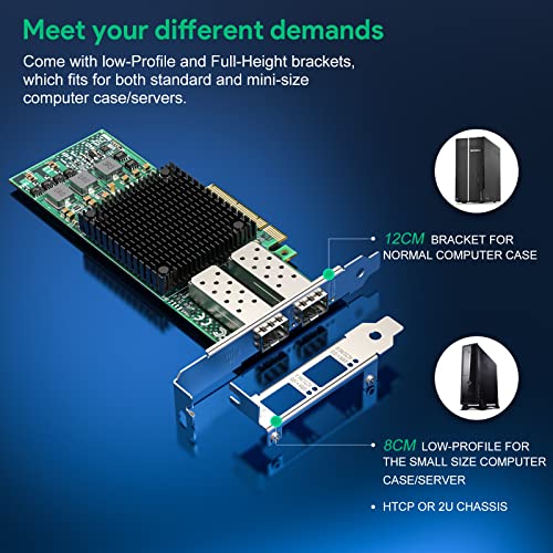10Gb Pci-E Network Card Nic With Broadcom Bcm57810S Chipset, Dual Sfp+ Fiber Port, Pci Express X8, Support Windows Server/Linux/Vmware #TOP2