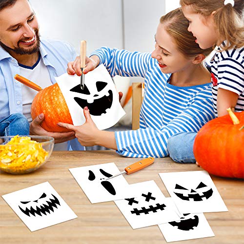 D-FantiX Halloween Pumpkin Carving Kit, 13 Pieces Professional Stainless Steel Pumpkin Carving Tools Kit with Stencils and Carrying Case - Carve Sculpt Jack-O-Lanterns Halloween Decorations DIY - Thumbnail 6
