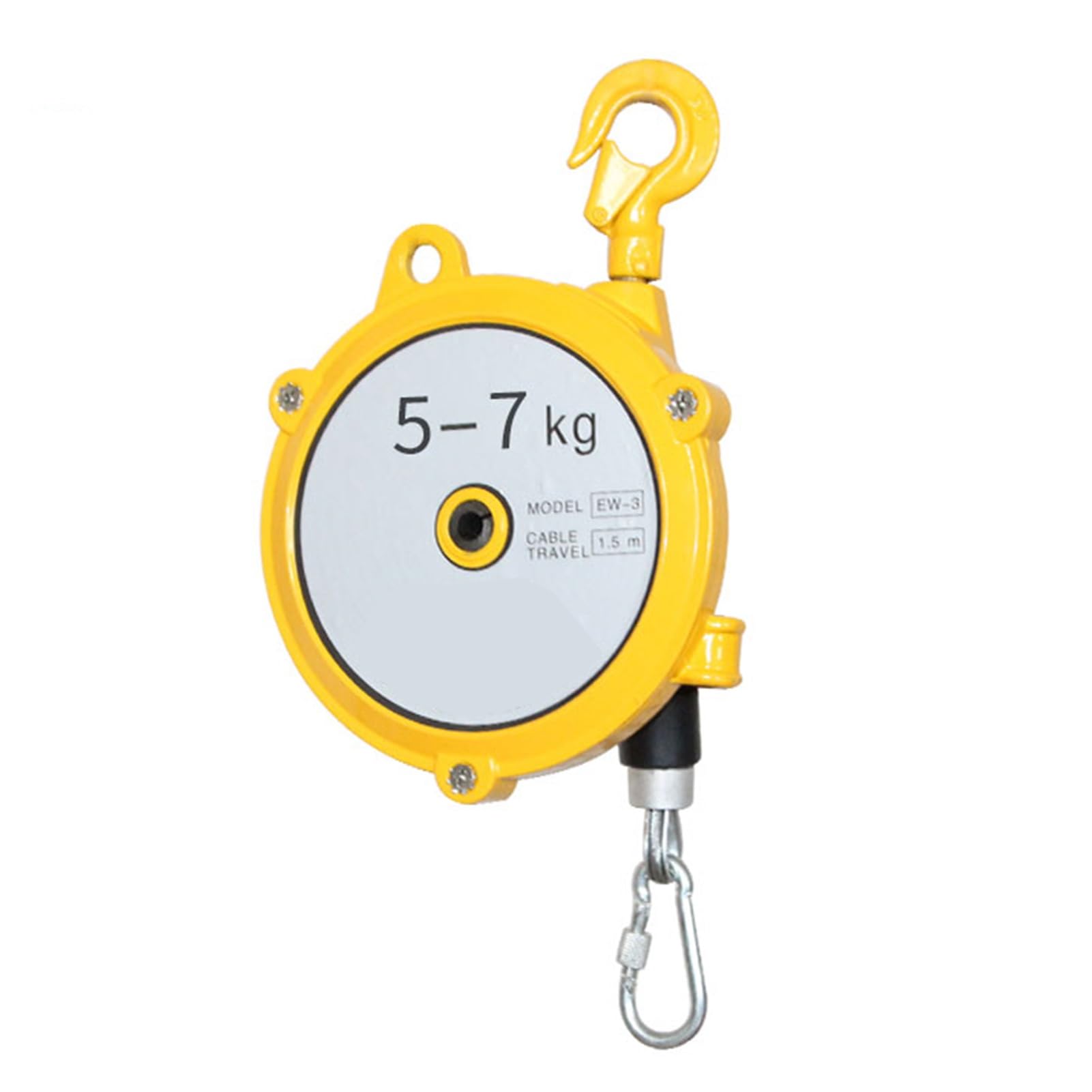 1pc Retractable Spring Balancer Tool Holder with Hook and Wire Rope - 1.5m Length for Workshop, Assembly Line(5-7kg)
