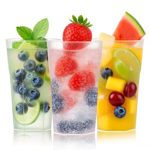 dabinzhijia 50 Bicchieri Plastica, 500 ml, Bicchieri Cocktail Plastica Riutilizzabili, per Feste, Compleanni, Matrimoni, Ogni Occasione