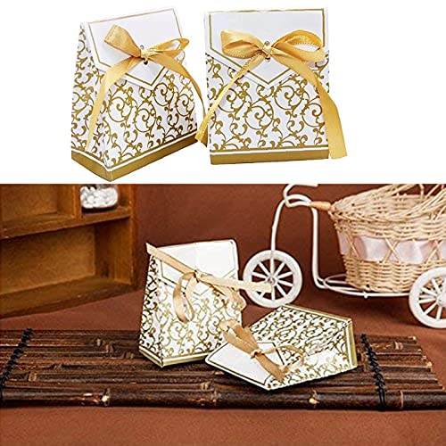 50 stks Gouden Papieren Snoep Dozen, doosje cadeaubox gastgeschenk kartonnen doos snoep doppen doosje, tafeldecoratie… - Image 7