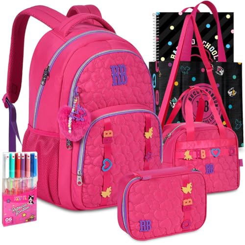 Kit Mochila RB Rebecca Bonbon Lancheira Estojo Escolar Meninas