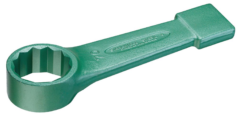 Stahlwille 42010115 Striking Face Ring Wrench - 115mm Size, 505mm Length, Chrome Alloy Steel, Drop Forged & Hardened, Ideal for Heavy Use, Green Painted, Made in Germany