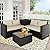 BPTD Patio Furniture Set Outdoor Furniture Set Sectional Sofa Couch PE Wicker Conversation Sets with Storage Box Glass Top Table for Balcony Lawn and Garden ? (Mix Brown-Beige, Couch Set)